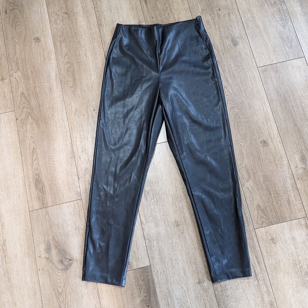NWT Old Navy Faux Leather Leggings Pants Black Skinny Extra High Rise Zip 8
